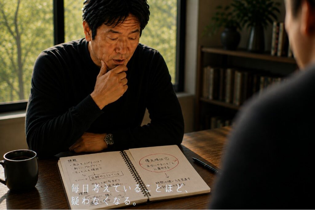経営者の仕事が回らない・時間が足りない悩みを整理|社長の壁打ち 毎日考えていることほど疑わなくなる